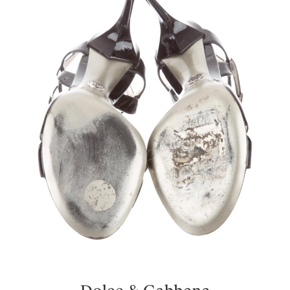 DOLCE &GABBANA PATENT CROSSOVER SANDALS - Picture 5 of 8